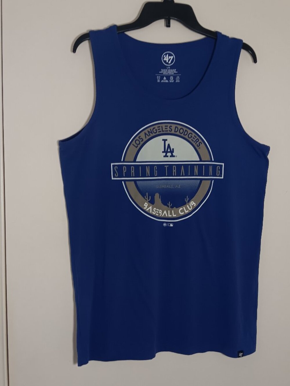 Los Angeles Dodgers '47 brand spring training tank top mens large blue MBL